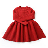 Newborn Baby Party Dress 2019 Autumn Winter Dresses For Baby Girls Knitting Baptism Princess Dress Infant 1 Year Birthday Dress