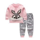 1 set lovely pajamas set for girls children's sleepwear set with long pants Kids clothing set in summer