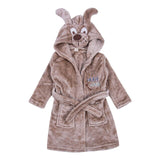 Toddler Baby Flannel Hooded Bath Robe Cartoon Bathing Towel Sleepwear Pajamas