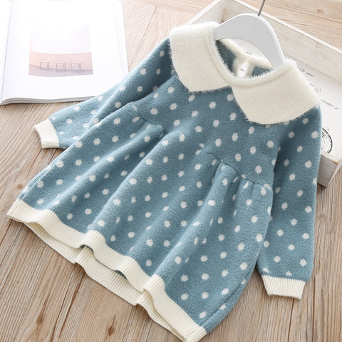 Newborn Girls warm Dress Cute autumn winter New Baby Knitted Clothes Infant Toddler Tops Shirts for girl wool Christmas Dresses