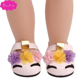 18 inch Girls doll clothes Unicorn costume lace skirt with shoes American newborn dress Baby toys fit 43 cm baby dolls c746