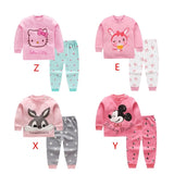 8 colors 2pcs/set kids baby girls clothes top+pants cotton baby pajamas sleepwear
