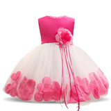 Baby Girls White Baptism Dress Newborn Princess Birthday Wear Toddler Flower Christening Ball Gown Kids Dresses for Girls 12 24M