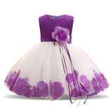 Baby Girls White Baptism Dress Newborn Princess Birthday Wear Toddler Flower Christening Ball Gown Kids Dresses for Girls 12 24M