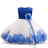 Baby Girls White Baptism Dress Newborn Princess Birthday Wear Toddler Flower Christening Ball Gown Kids Dresses for Girls 12 24M