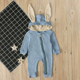 0-24M Newborn Baby Boy Girl Bunny Rompers Long Ear Hooded Jumpsuit Rabbit Playsuit Autumn Winter Baby Boy Girl Clothes Costumes