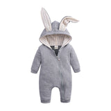 0-24M Newborn Baby Boy Girl Bunny Rompers Long Ear Hooded Jumpsuit Rabbit Playsuit Autumn Winter Baby Boy Girl Clothes Costumes
