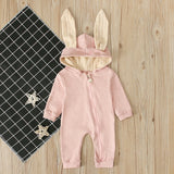 0-24M Newborn Baby Boy Girl Bunny Rompers Long Ear Hooded Jumpsuit Rabbit Playsuit Autumn Winter Baby Boy Girl Clothes Costumes