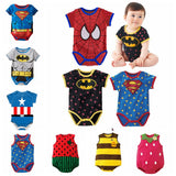 Summer Newborn Baby Girl Clothes Cartoon Baby Boy Rompers Spiderman Batman Unisex Baby Rompers Cartoon Animal Clothing Set