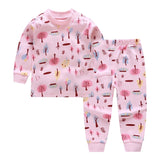 Baby Kids Pajamas Sets Cotton Boys Sleepwear Suit Girls Pajamas Long Sleeve Blouse Tops+Pants 2pcs Children Clothing Autumn