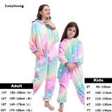 Boy Girl Pajamas Unicorn Winter Women Pajamas Cartoon Animal Pegasus Onesie Kigurumi Pyjamas Kids Hooded Baby Sleepwear Jumpsuit