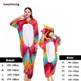Boy Girl Pajamas Unicorn Winter Women Pajamas Cartoon Animal Pegasus Onesie Kigurumi Pyjamas Kids Hooded Baby Sleepwear Jumpsuit