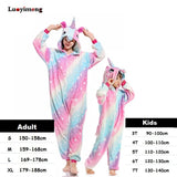 Boy Girl Pajamas Unicorn Winter Women Pajamas Cartoon Animal Pegasus Onesie Kigurumi Pyjamas Kids Hooded Baby Sleepwear Jumpsuit