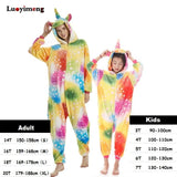 Boy Girl Pajamas Unicorn Winter Women Pajamas Cartoon Animal Pegasus Onesie Kigurumi Pyjamas Kids Hooded Baby Sleepwear Jumpsuit