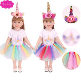 18 inch Girls doll clothes Unicorn costume lace skirt with shoes American newborn dress Baby toys fit 43 cm baby dolls c746