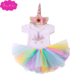 18 inch Girls doll clothes Unicorn costume lace skirt with shoes American newborn dress Baby toys fit 43 cm baby dolls c746