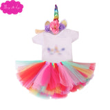 18 inch Girls doll clothes Unicorn costume lace skirt with shoes American newborn dress Baby toys fit 43 cm baby dolls c746