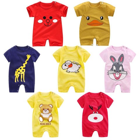 0-12M Age New Born Baby Girl Boy Clothes Romper Cotton Toddlers Infant Unisex Short Sleeve Playsuit Jumpsuit for Newborns