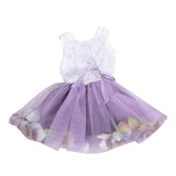 Kids Girls Sleeveless Princess Pageant Party Tutu Dresses Lace Bow Flower Tulle Dress New 0-4Y Baby Girl Clothes