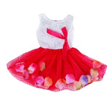 Kids Girls Sleeveless Princess Pageant Party Tutu Dresses Lace Bow Flower Tulle Dress New 0-4Y Baby Girl Clothes