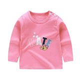 Brand Unini-yun Baby Girls Autumn and Spring T Shirt Girl Cute Cotton T-Shirt Kids Letter Bear print Tee Tops 2018 New Arrival