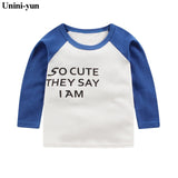 Brand Unini-yun Baby Girls Autumn and Spring T Shirt Girl Cute Cotton T-Shirt Kids Letter Bear print Tee Tops 2018 New Arrival