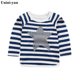 Brand Unini-yun Baby Girls Autumn and Spring T Shirt Girl Cute Cotton T-Shirt Kids Letter Bear print Tee Tops 2018 New Arrival