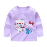 Brand Unini-yun Baby Girls Autumn and Spring T Shirt Girl Cute Cotton T-Shirt Kids Letter Bear print Tee Tops 2018 New Arrival