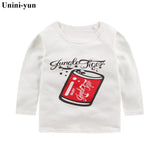Brand Unini-yun Baby Girls Autumn and Spring T Shirt Girl Cute Cotton T-Shirt Kids Letter Bear print Tee Tops 2018 New Arrival