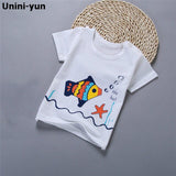 Unini-yun Boys Summer Clothes Children T shirts 2018 Brand Tee Shirt Cotton Tops Kids Clothing Animal Pattern Baby Boy T-shirts