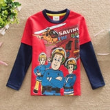 Promotion Sale brand 2019 New fashion boys clothing Fireman cotton blouse childrens clothes baby boy's long sleeve t shirts
