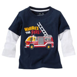 Promotion Sale brand 2019 New fashion boys clothing Fireman cotton blouse childrens clothes baby boy's long sleeve t shirts