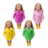 18 inch Girls doll clothes waterproof raincoat PU coat American new born dress Baby toys fit 43 cm baby dolls c539