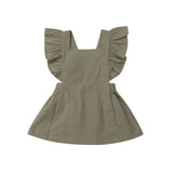 Summer Casual Cute Infant Kids Baby Girl Summer Solid Color Ruffle Princess Party Dress Clothes