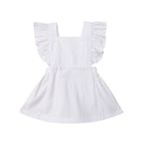 Summer Casual Cute Infant Kids Baby Girl Summer Solid Color Ruffle Princess Party Dress Clothes