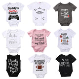 Newborn Toddler Baby Boys Girls Rompers Funny  Letter Cartoon Jumpsuit For Infant Boys Girls Short Sleeve Clothing