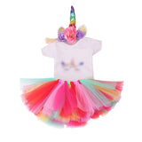 43 cm baby dolls clothes newborn Unicorn suit with shoes rainbow lace skirt dress Baby toys fit American 18 inch Girls doll f746