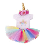 43 cm baby dolls clothes newborn Unicorn suit with shoes rainbow lace skirt dress Baby toys fit American 18 inch Girls doll f746