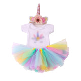 43 cm baby dolls clothes newborn Unicorn suit with shoes rainbow lace skirt dress Baby toys fit American 18 inch Girls doll f746