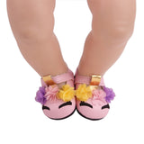 43 cm baby dolls clothes newborn Unicorn suit with shoes rainbow lace skirt dress Baby toys fit American 18 inch Girls doll f746