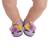 43 cm baby dolls clothes newborn Unicorn suit with shoes rainbow lace skirt dress Baby toys fit American 18 inch Girls doll f746