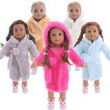 2pcs Cute Soft Dolls Pajamas Robe Fit For 18 inch Our Generation Girls Doll Baby Doll Accessories Sleepwear Doll Clothes