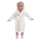 2pcs Cute Soft Dolls Pajamas Robe Fit For 18 inch Our Generation Girls Doll Baby Doll Accessories Sleepwear Doll Clothes