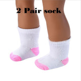 2pcs Cute Soft Dolls Pajamas Robe Fit For 18 inch Our Generation Girls Doll Baby Doll Accessories Sleepwear Doll Clothes