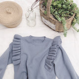 Baby Dresses For Girls Autumn Winter Long Sleeved Knit princess dress Lotus Leaf Collar Pocket Doll Dress Girls Baby Clothing