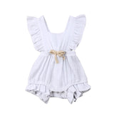 Newborn Baby Girls Ruche Plain Colour Terugkruisen Romper Jumpsuit Outfits Sunsuit Baby Clothing