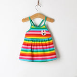 2018 Summer Hot Sale New Baby Girls Colorful multicolored rainbow rabbit applique dress Children's  Baby casual dress 1-6Y