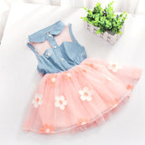 2018 Summer Hot Sale New Baby Girls Colorful multicolored rainbow rabbit applique dress Children's  Baby casual dress 1-6Y