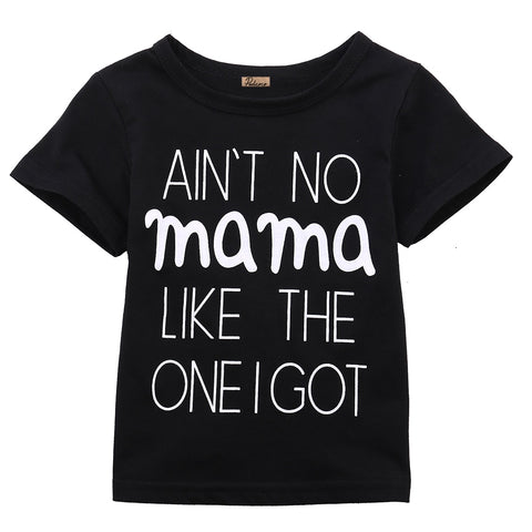 Emmababy Cute New Toddlers Baby Boys Girls Cotton Black T-shirt Tops Casual Clothes Summer Clothing Tee