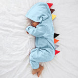 3D Dinosaur Costume Solid pink gray Rompers warm spring autumn cotton 2019 spring rompers Newborn Cotton tracksuit A1